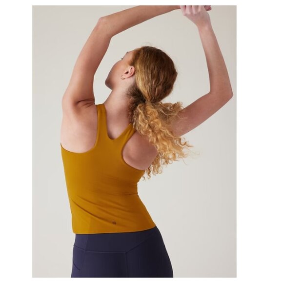 Athleta | Conscious Built-In Bra Tank D-DD Tortoise Shell Gold - Picture 3 of 12